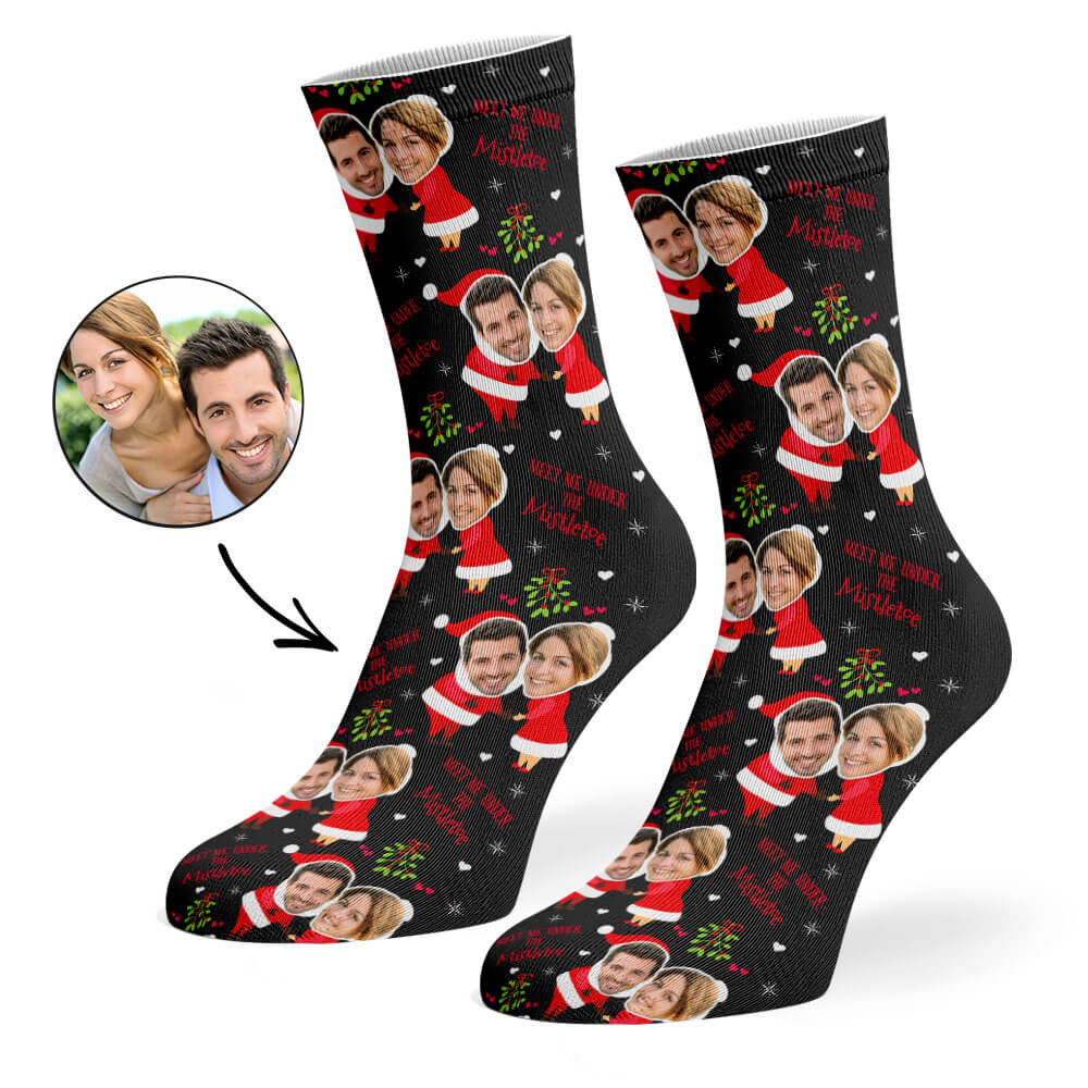 Mr & Mrs Claus Photo Socks