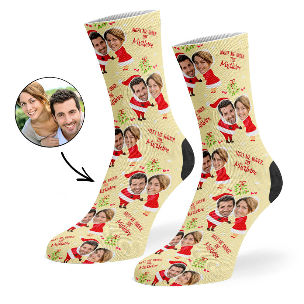 Mr & Mrs Claus Socks With Faces On