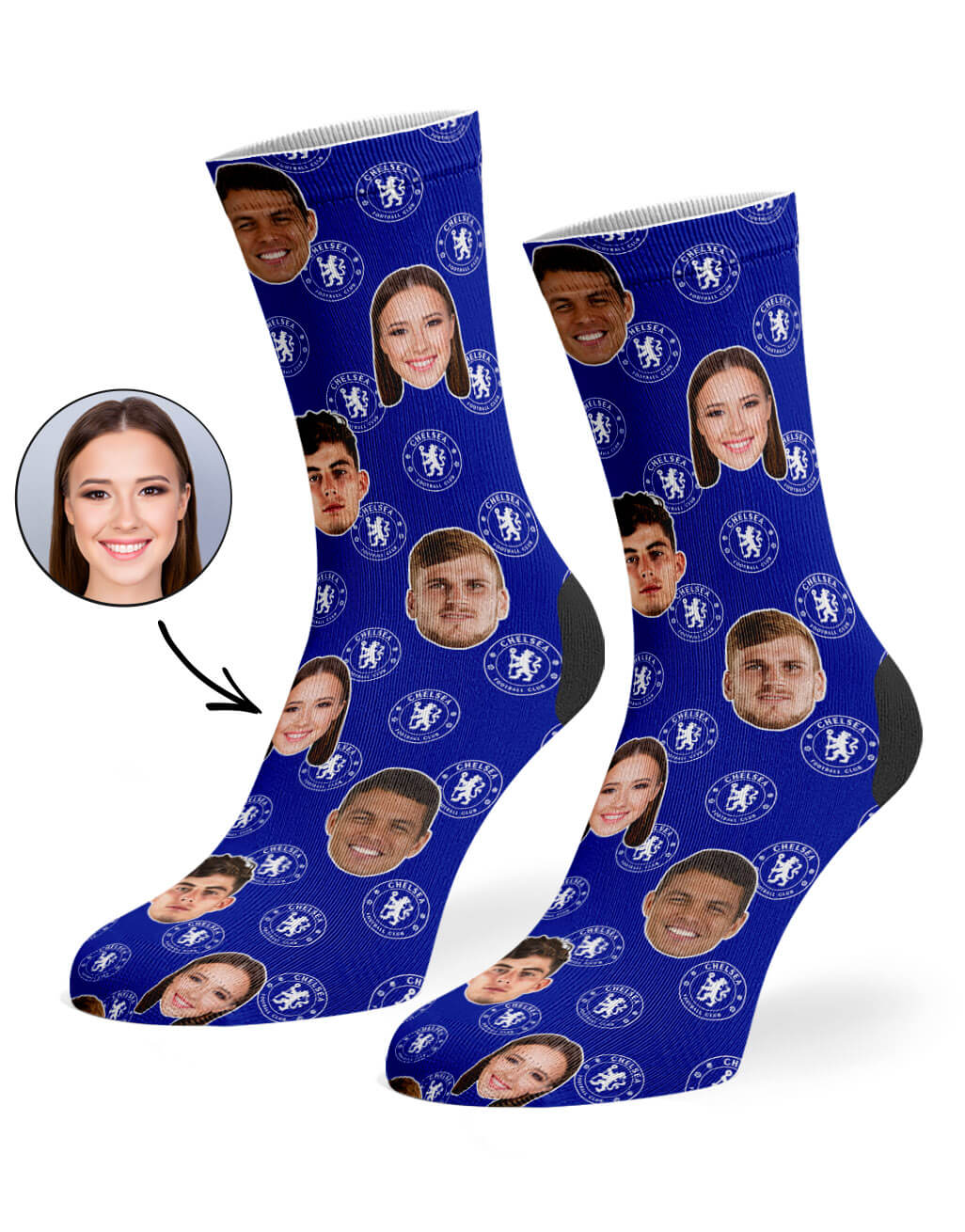 Chelsea Player Crest Photo Socks