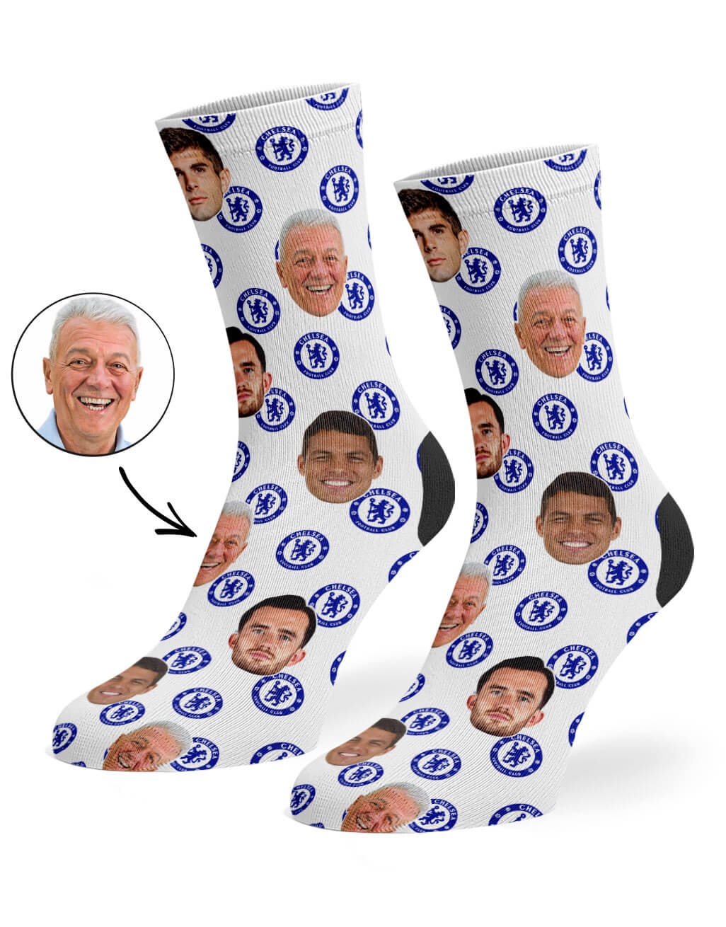 Unique Chelsea Player Crest Socks