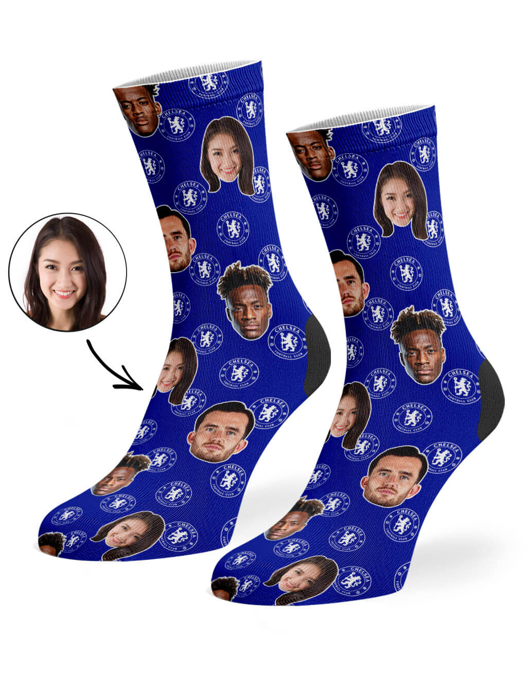 Blue Chelsea Player Crest Socks