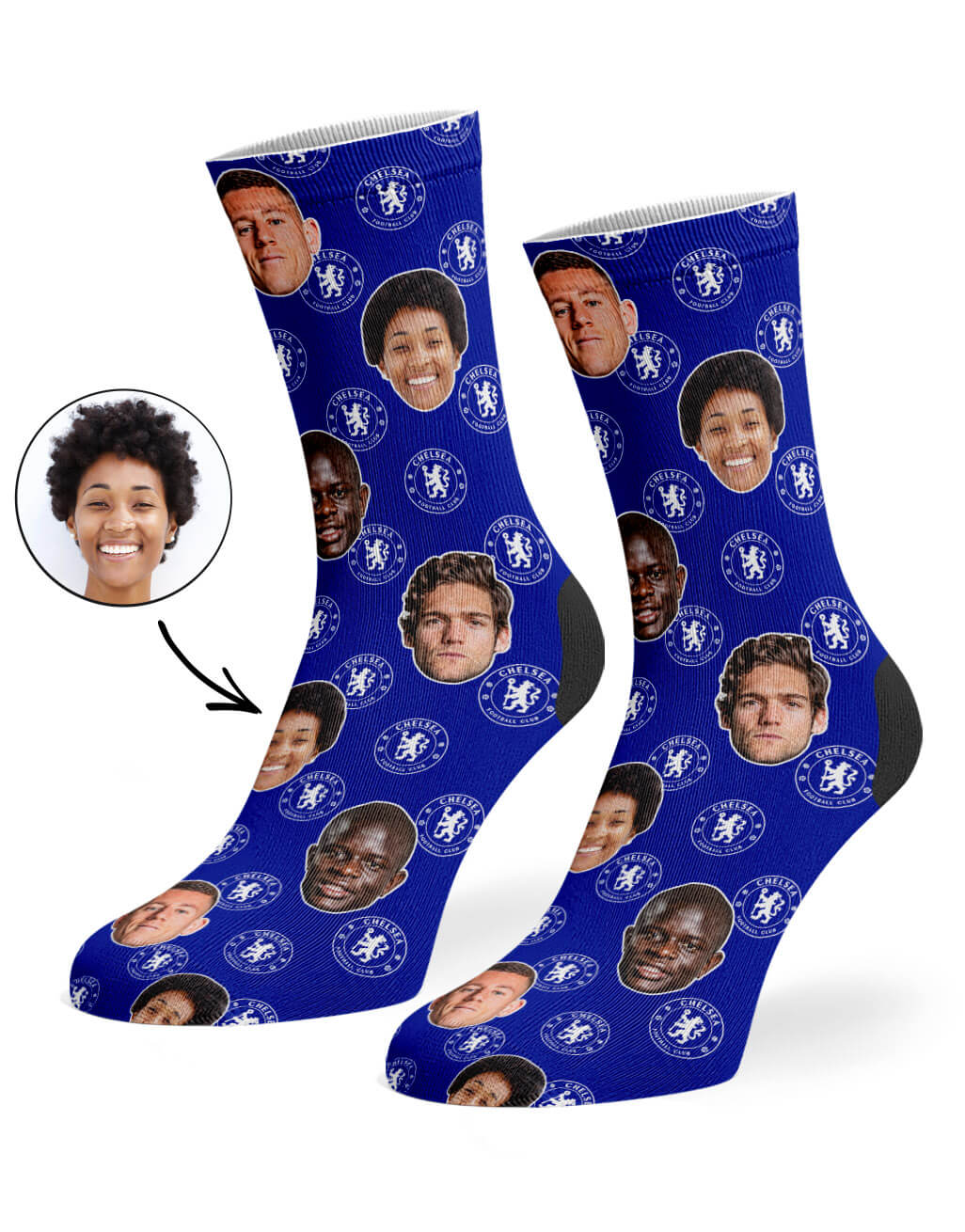 Your Face On Chelsea Player Crest Socks