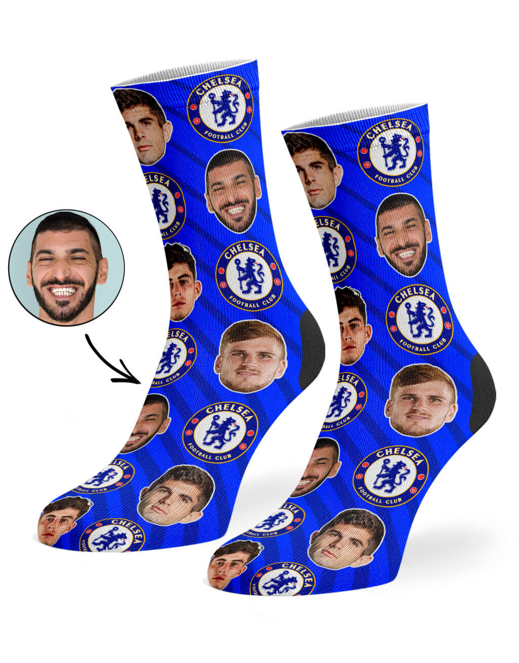 Chelsea Player Face Socks