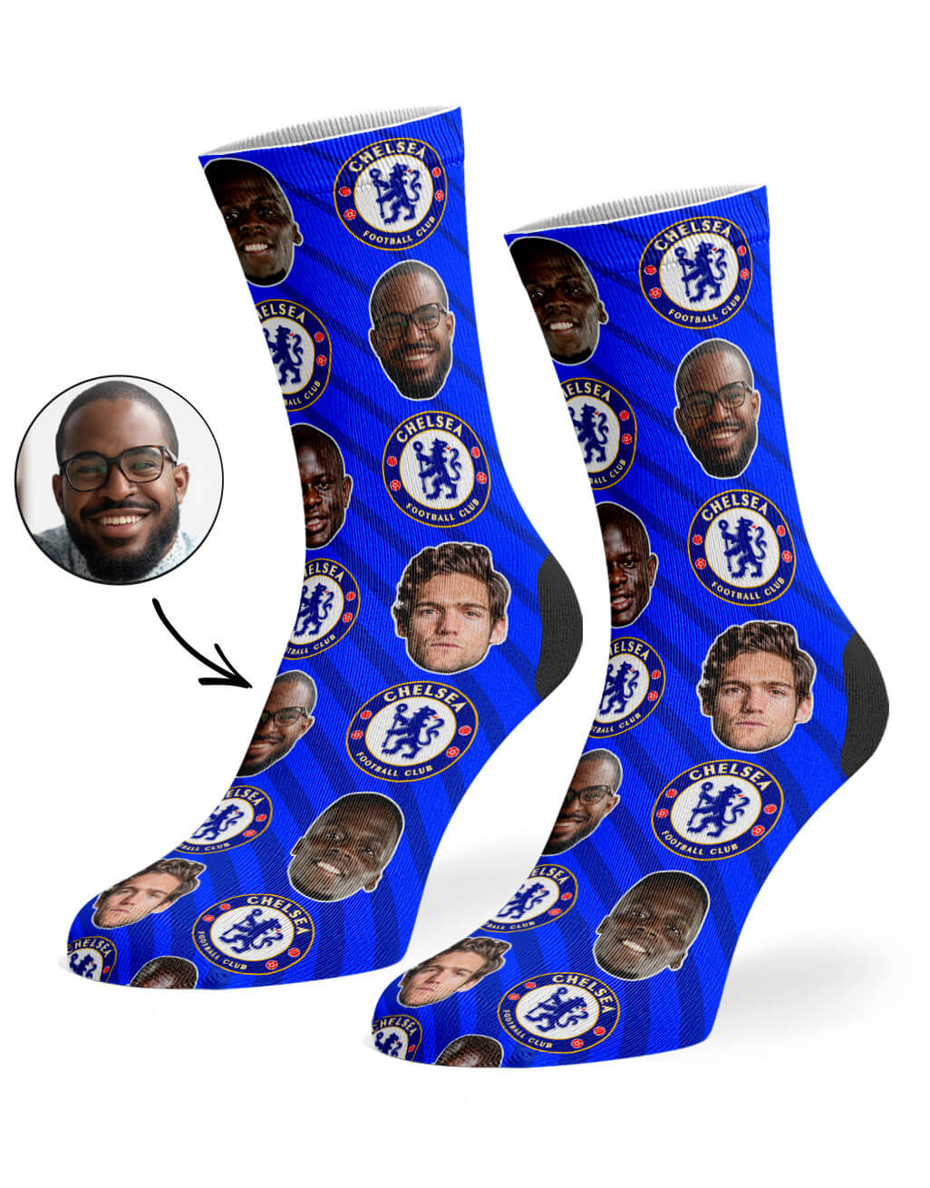 Your Photo On Chelsea Player Socks