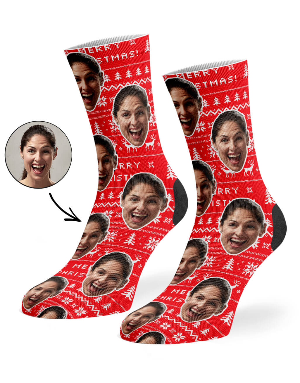 Personalised Christmas Patterned Socks