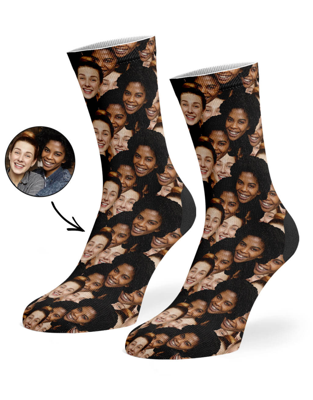 Personalised Couples Face Mash Socks