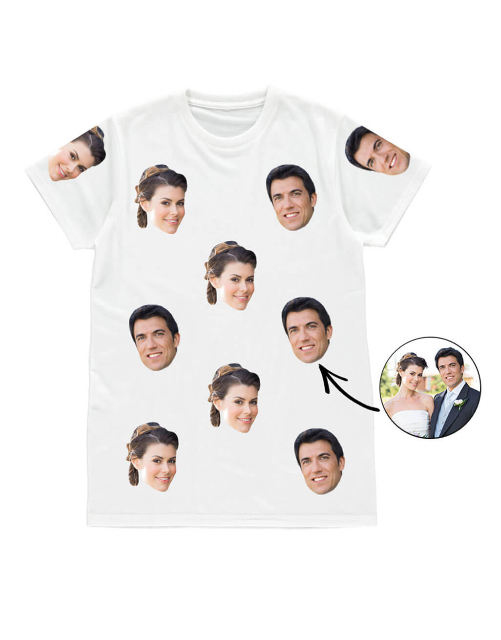 Personalised Couples Face Men's T-Shirt