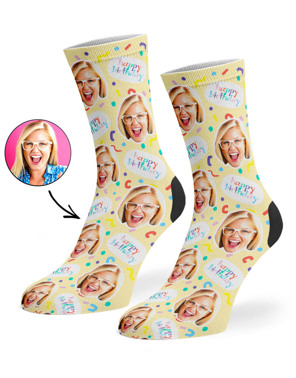 Funny Birthday Squiggle Socks