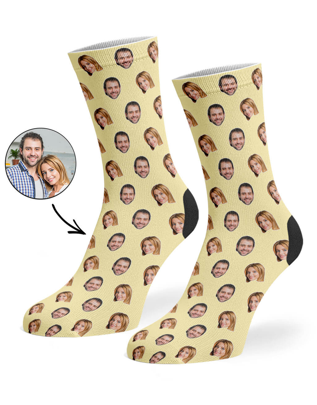 Customisable Couples Face Pattern Socks