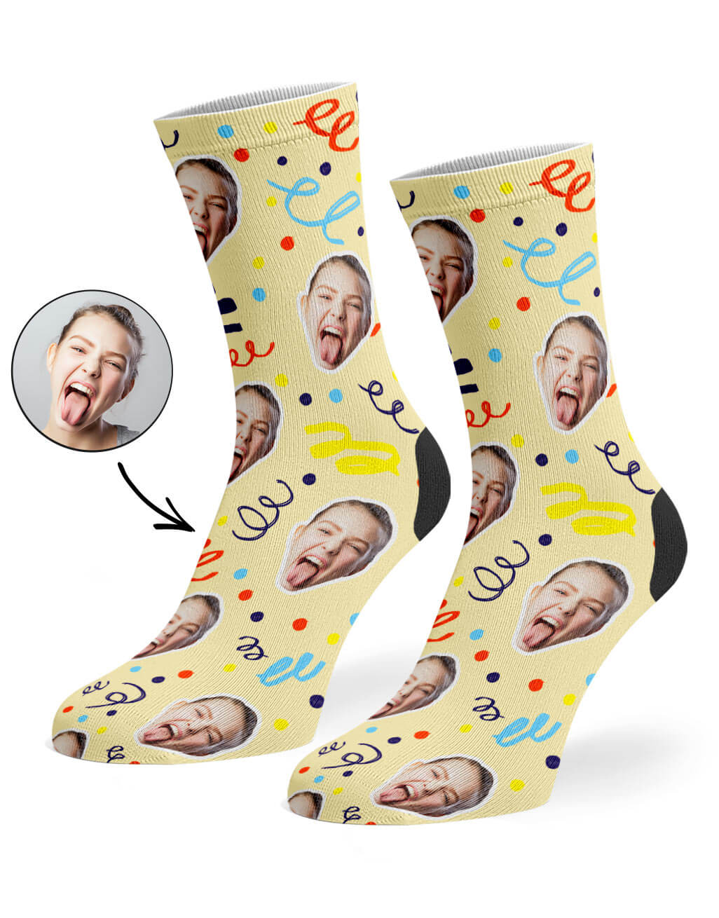 Cream Happy Birthday Confetti Socks