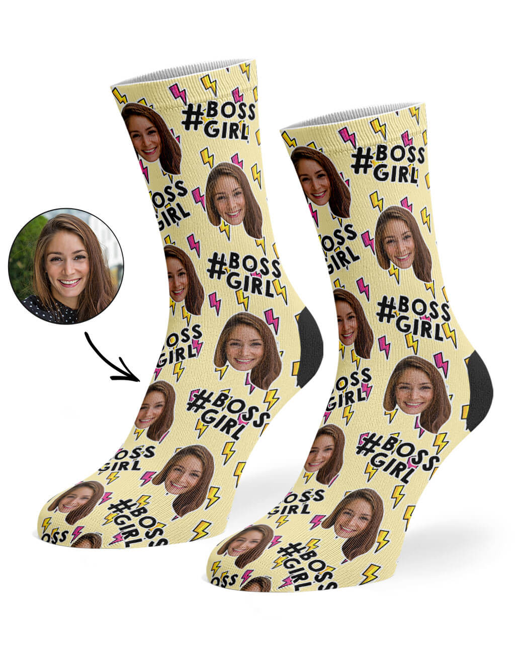 Cream Boss Girl Socks