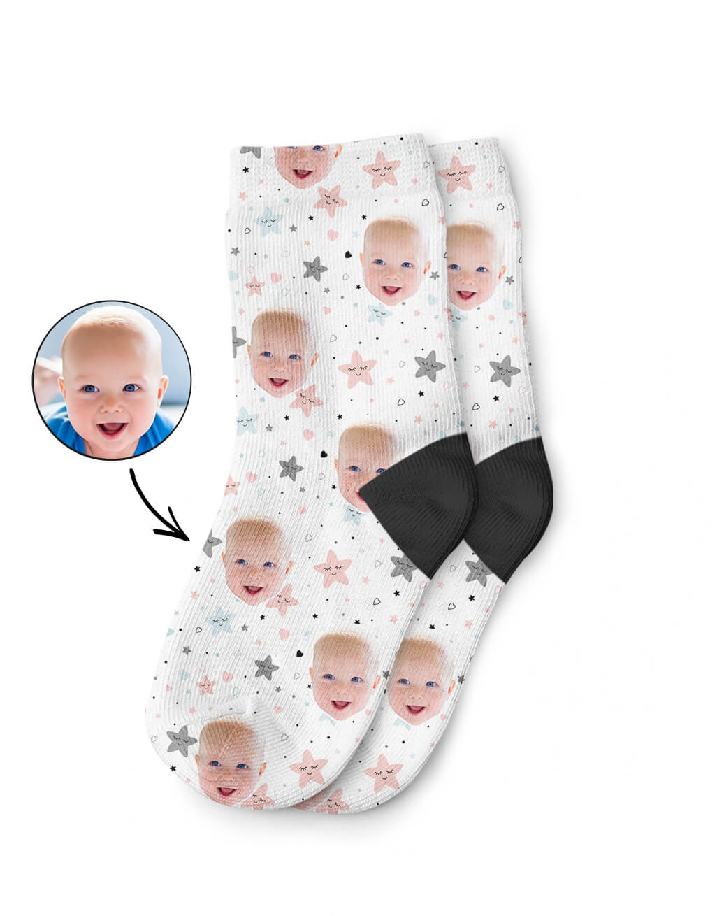 Cute Star Pattern Kids Personalised Socks