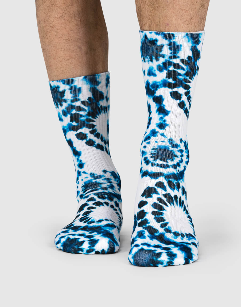 Blue Circle Tie Dye Socks