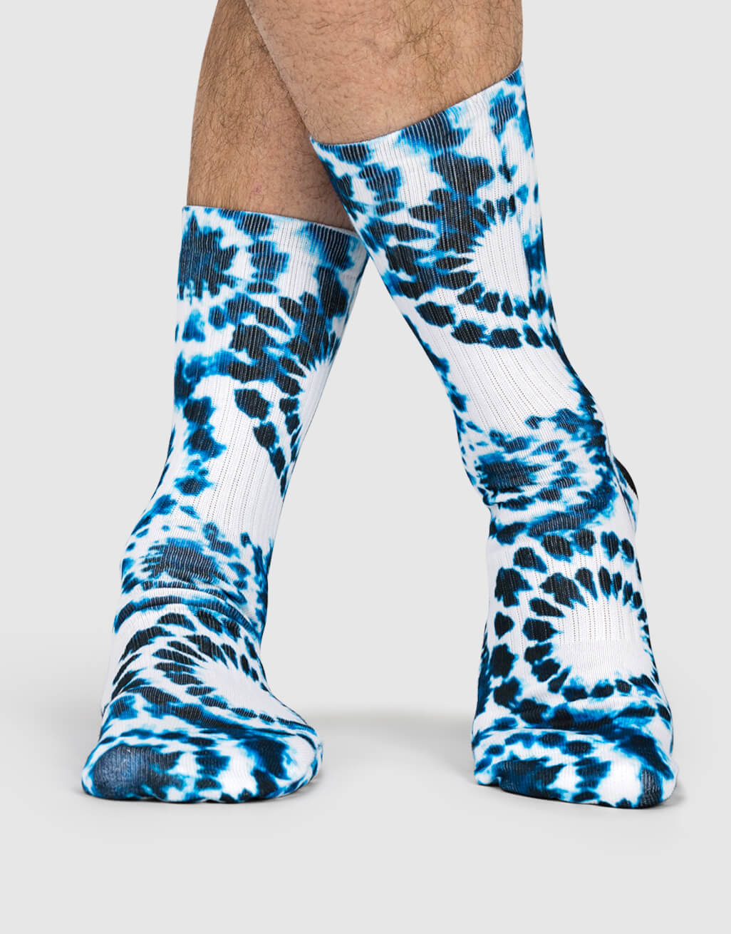 Blue Circle Tie Dye Socks