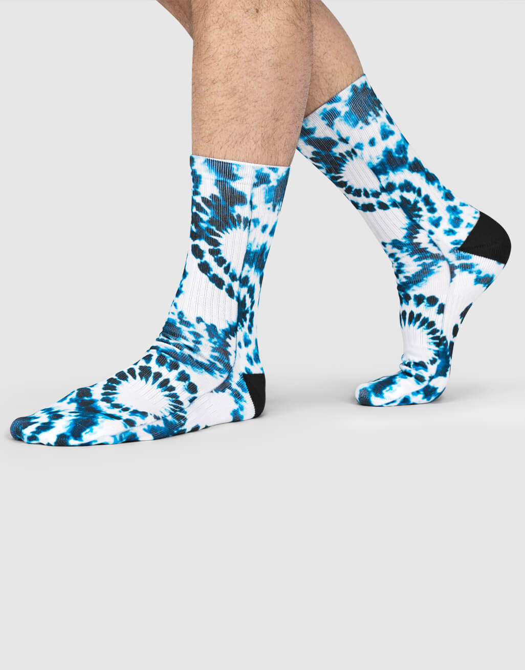 Blue Circle Tie Dye Socks