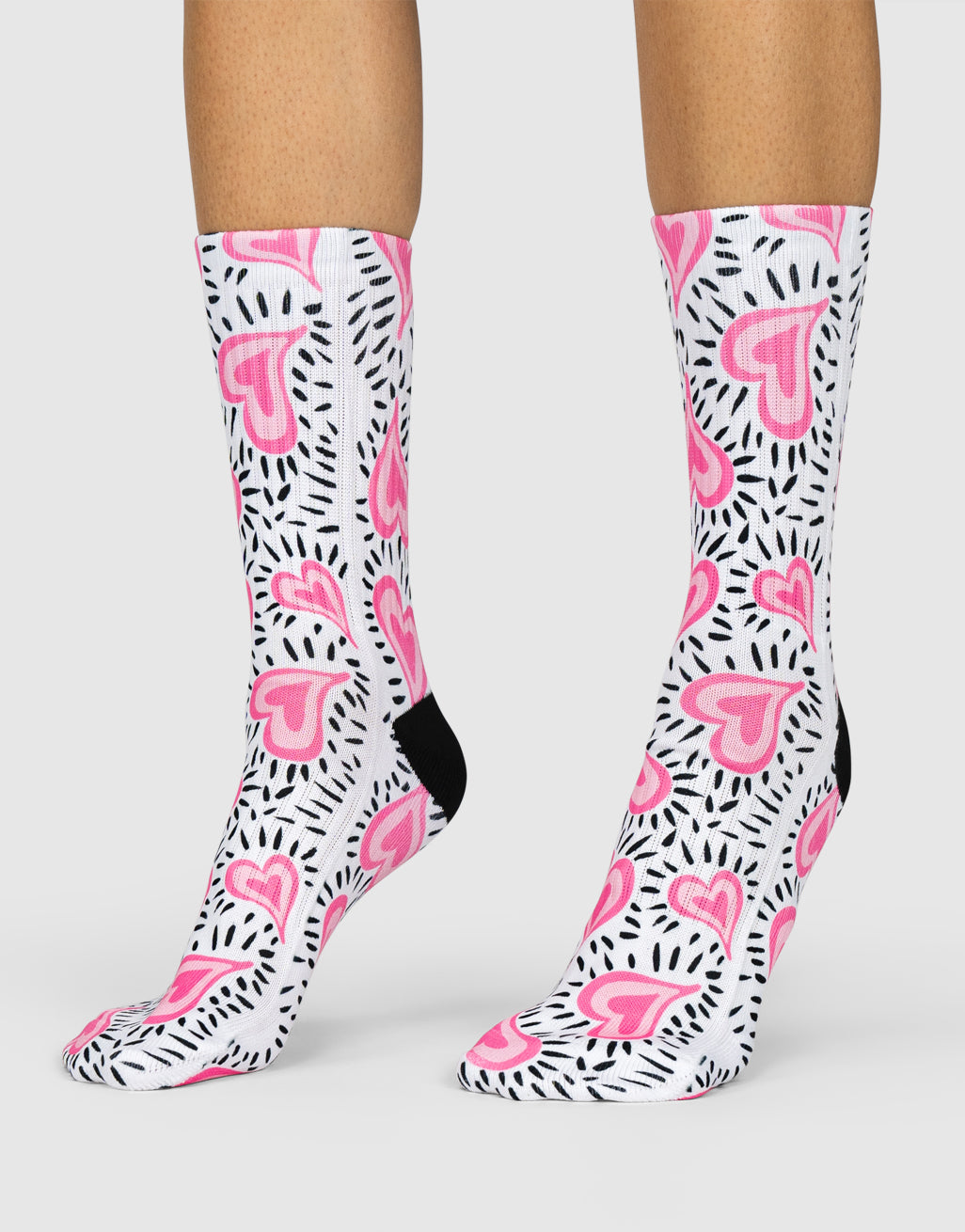 Retro Pink Hearts Socks