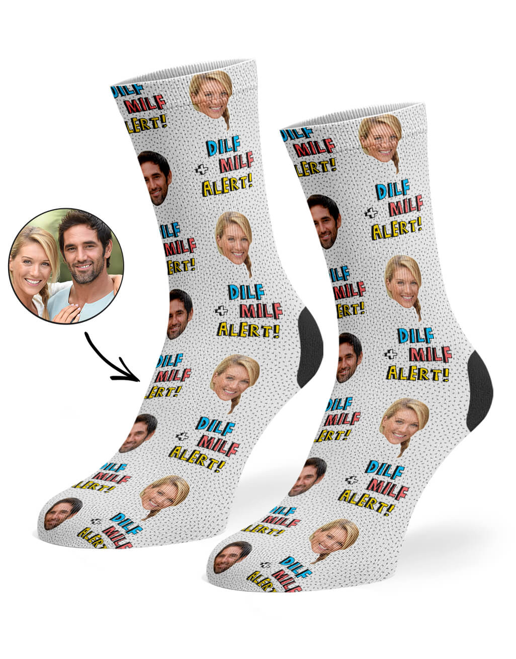 Personalised Dilf & Milf Alert Socks