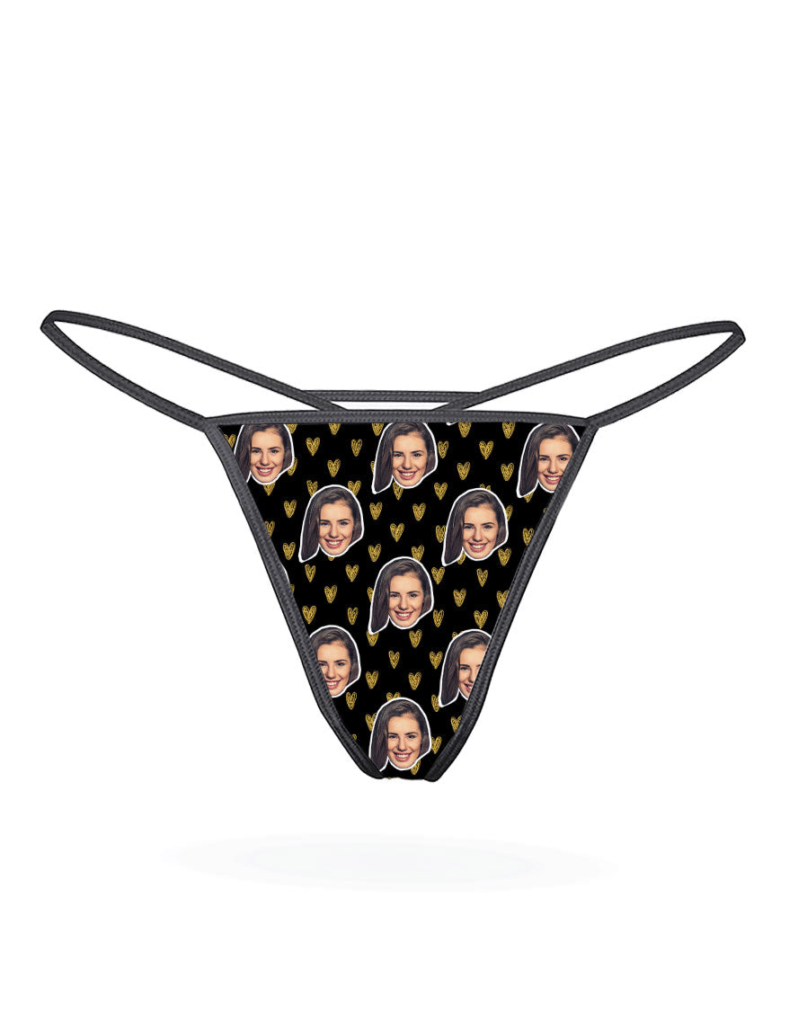 Custom Face Hearts Thong