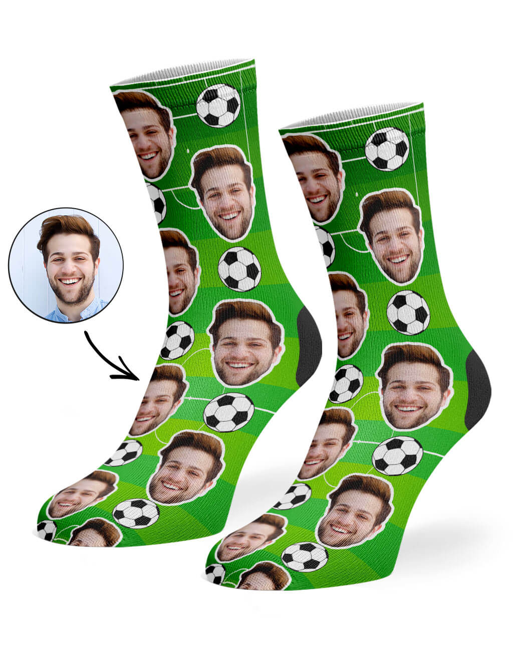 Personalised Football Face Socks