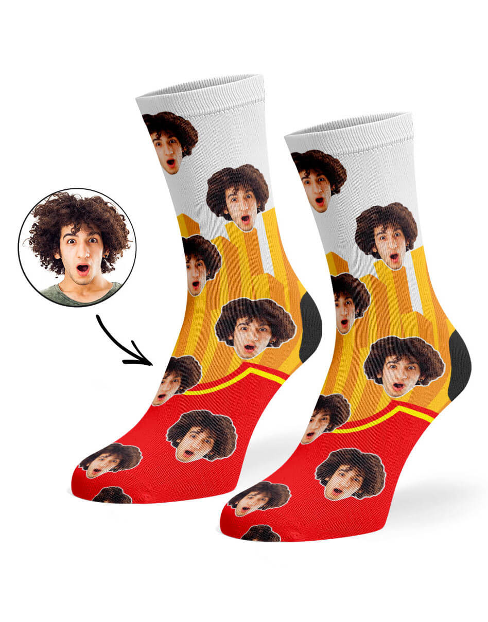 Personalised Fries Face Socks