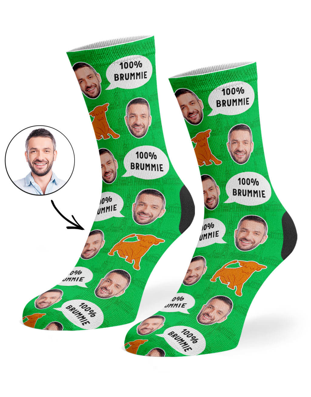 Green 100% Brummie Socks