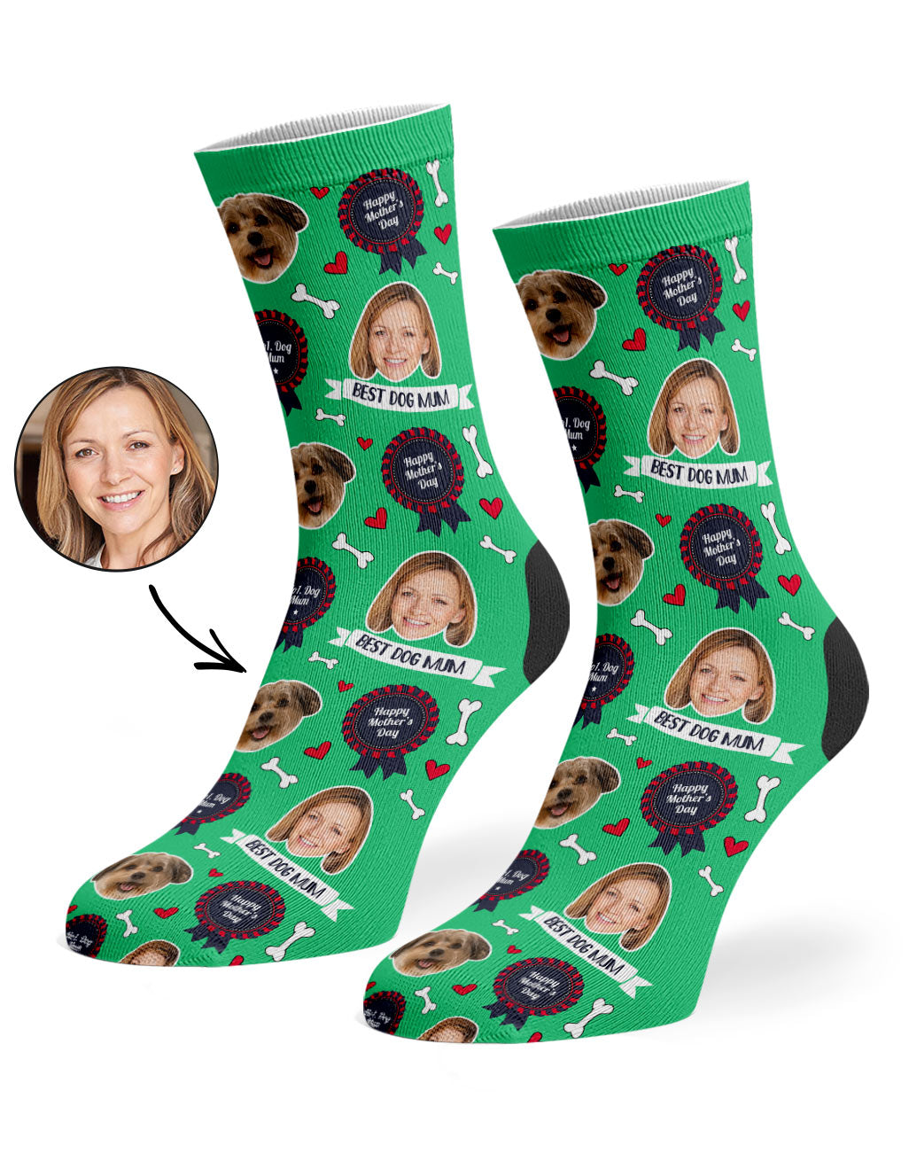 Best Dog Mum Photo Socks