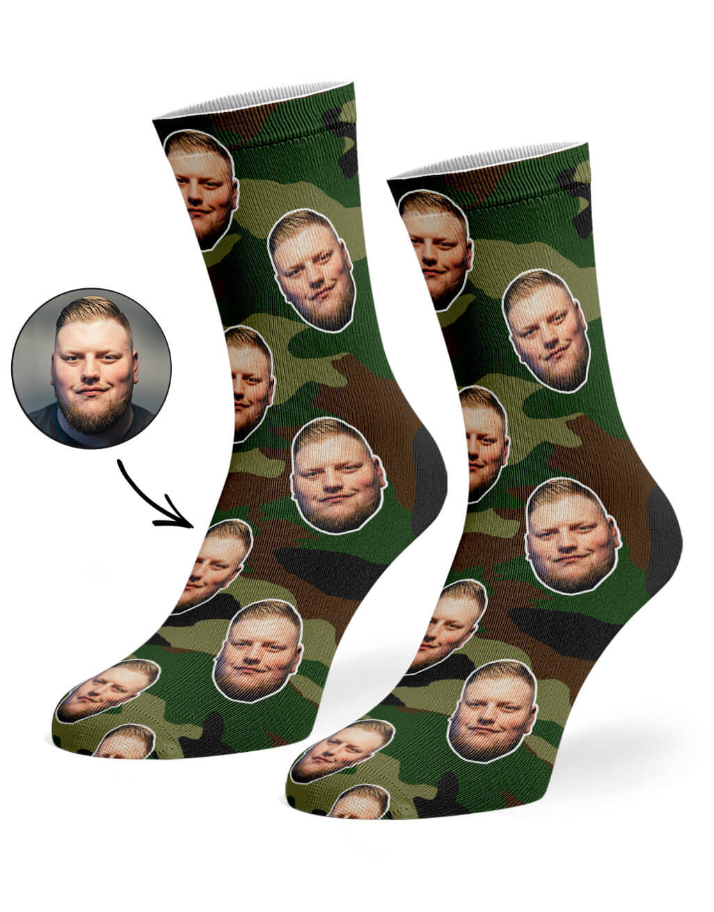 Personalised Face Camo Socks