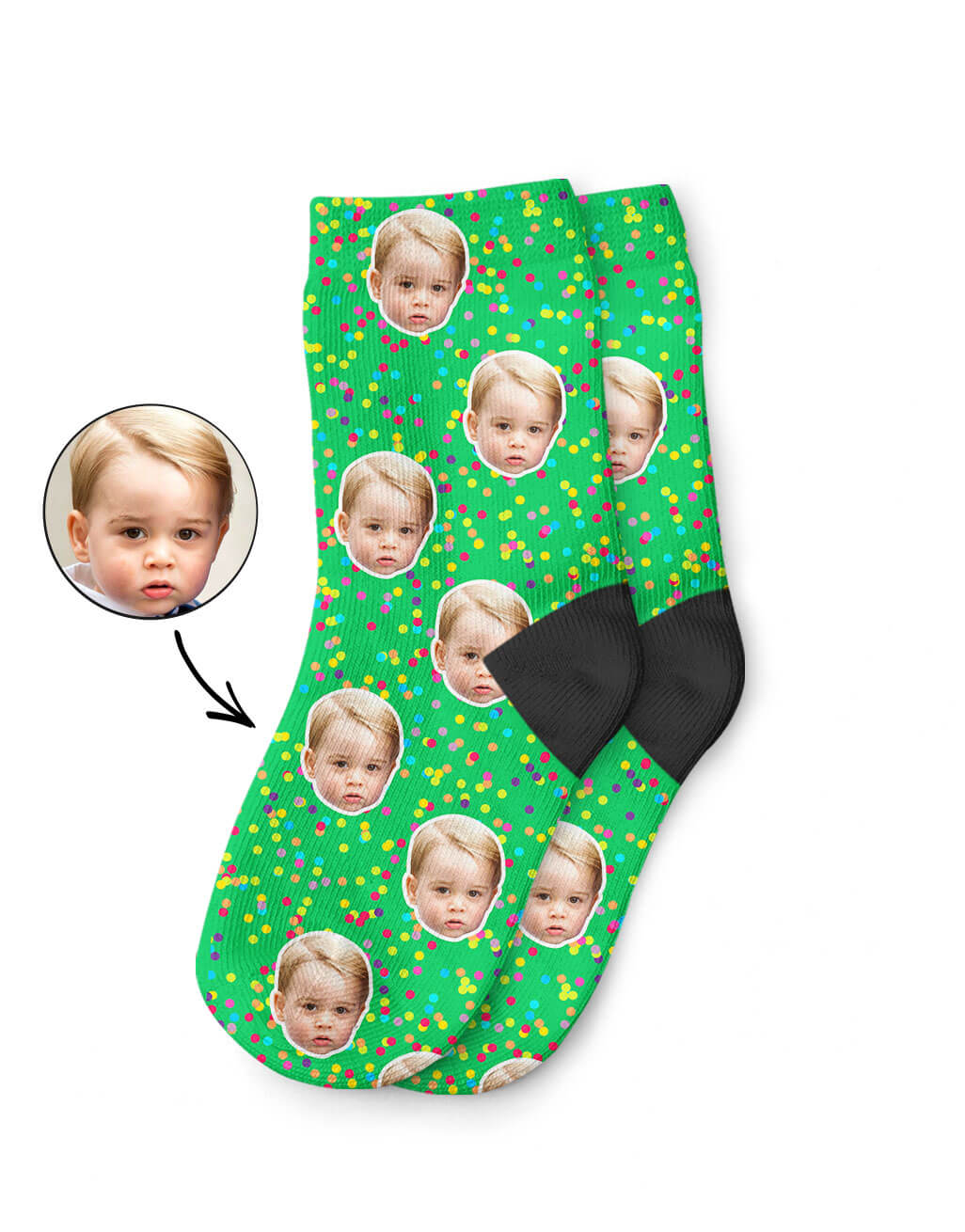 Colourful Kids Face Socks