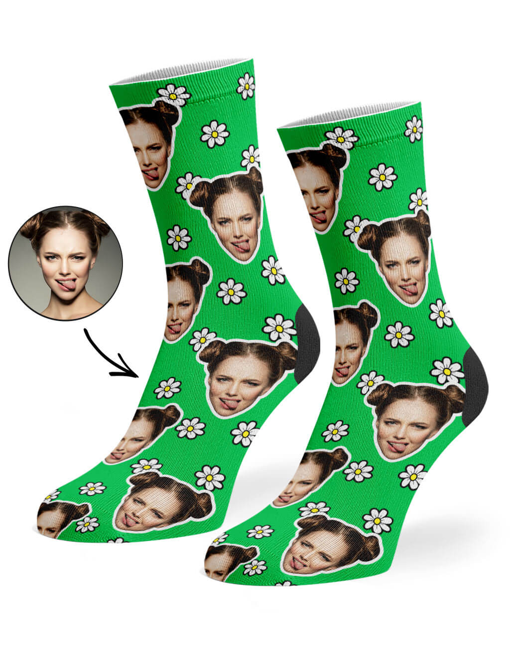 Custom Photo Daisy Socks