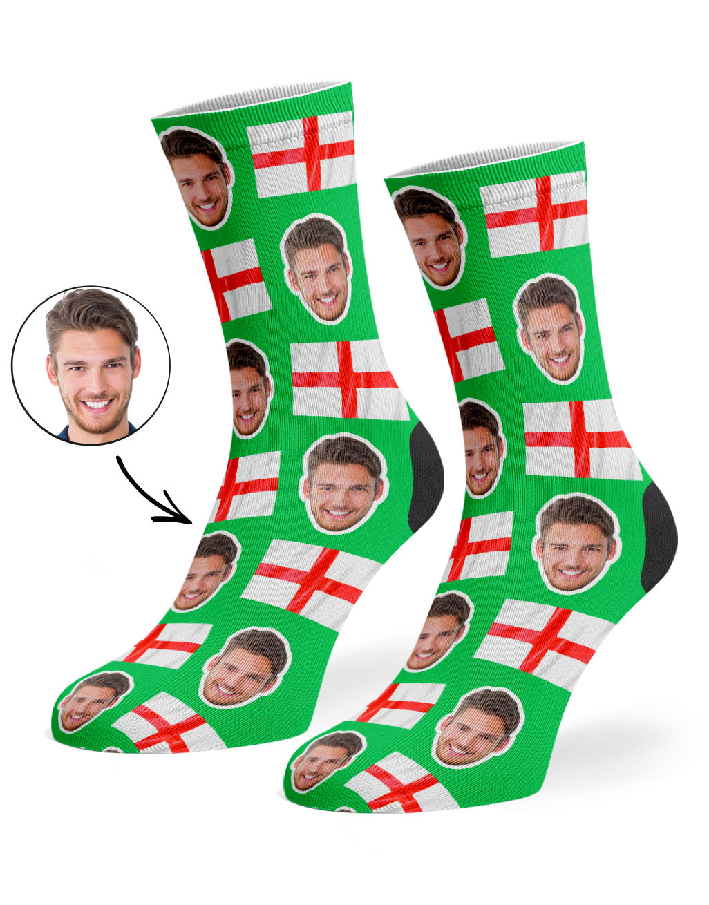 England Football Socks With Your Photo On