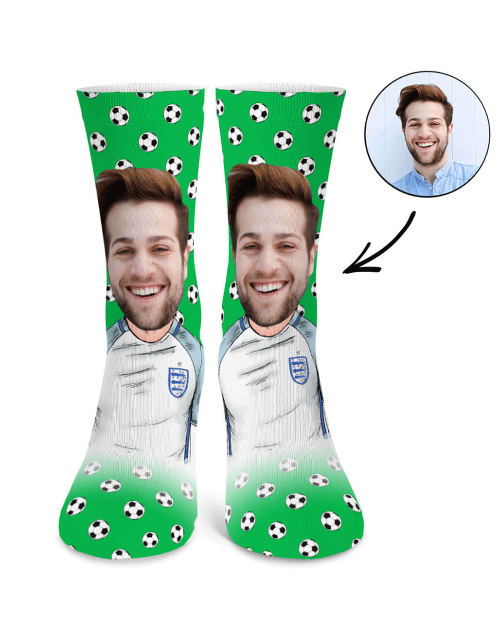 Create Your Own Football Player Face Socks