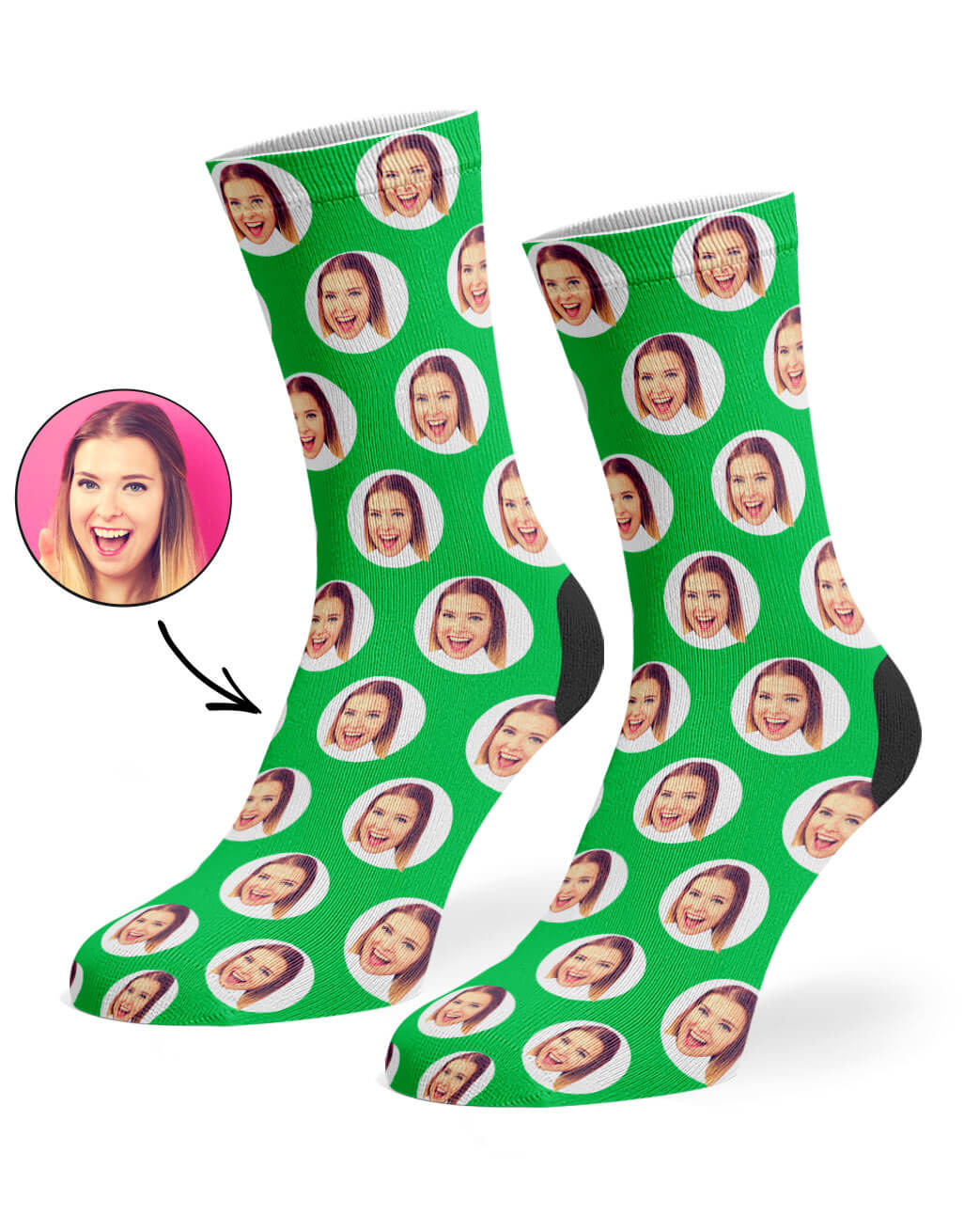 Custom Photo Polka Circle Socks