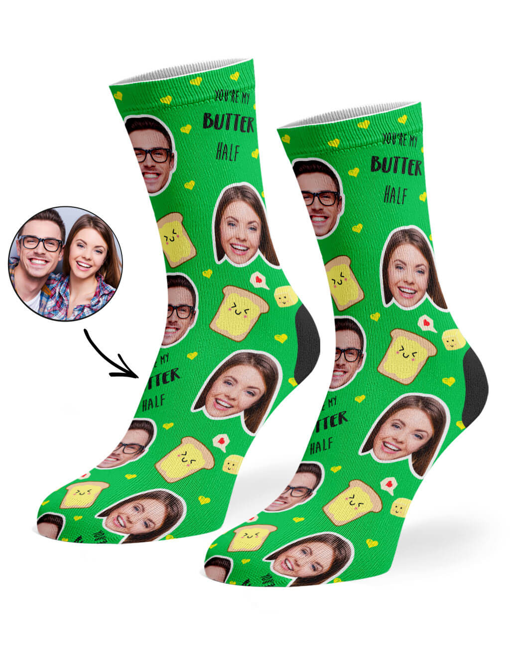 You're My Butter Half Photo Socks