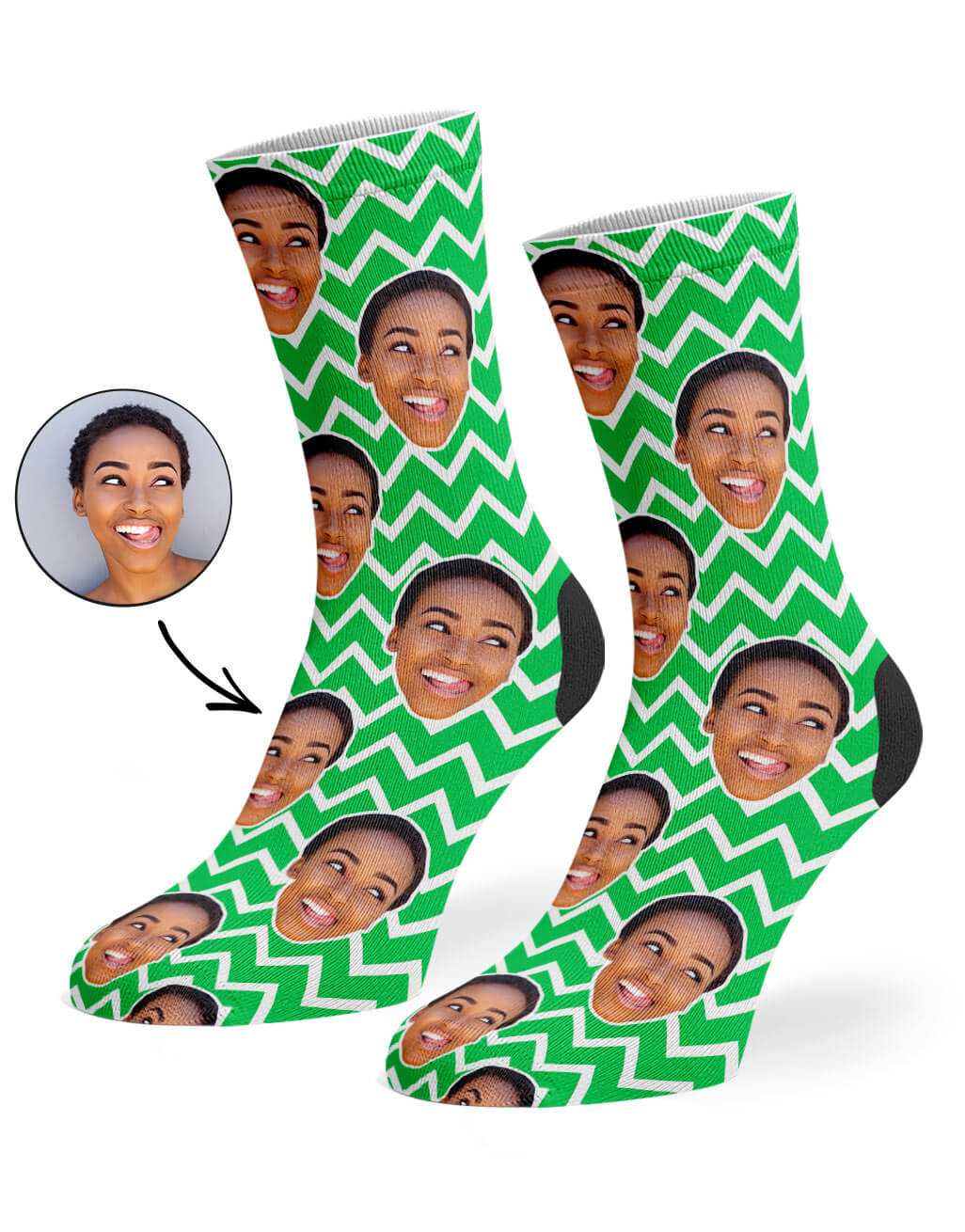 Zig Zag Face Pattern Face Socks