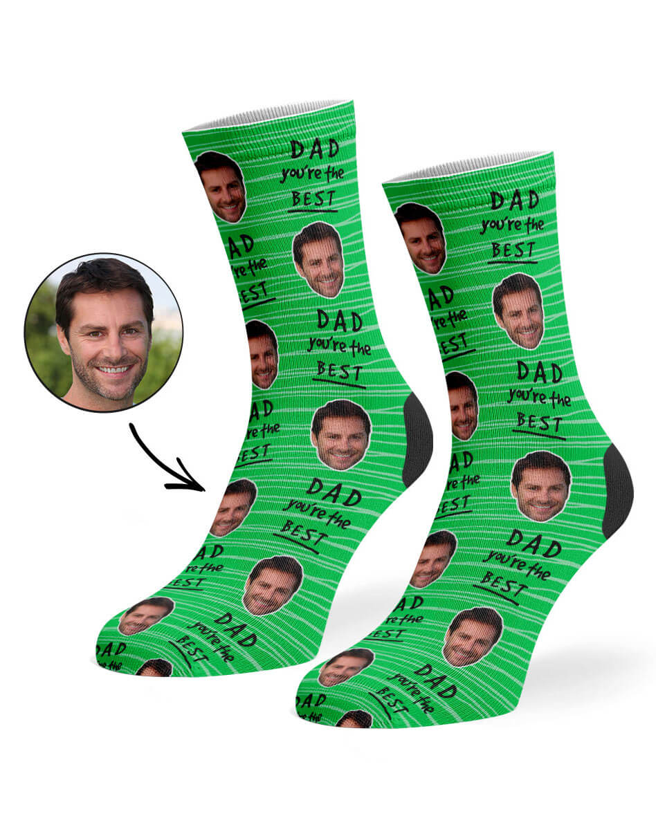 Custom Photo Dad You're The Best Socks