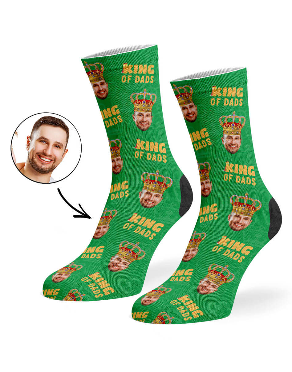 King of Dads Socks With His Face On