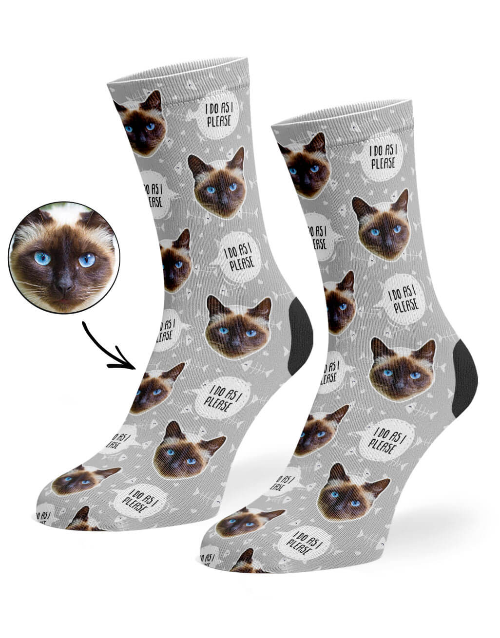 I Do As I Please Cat Socks