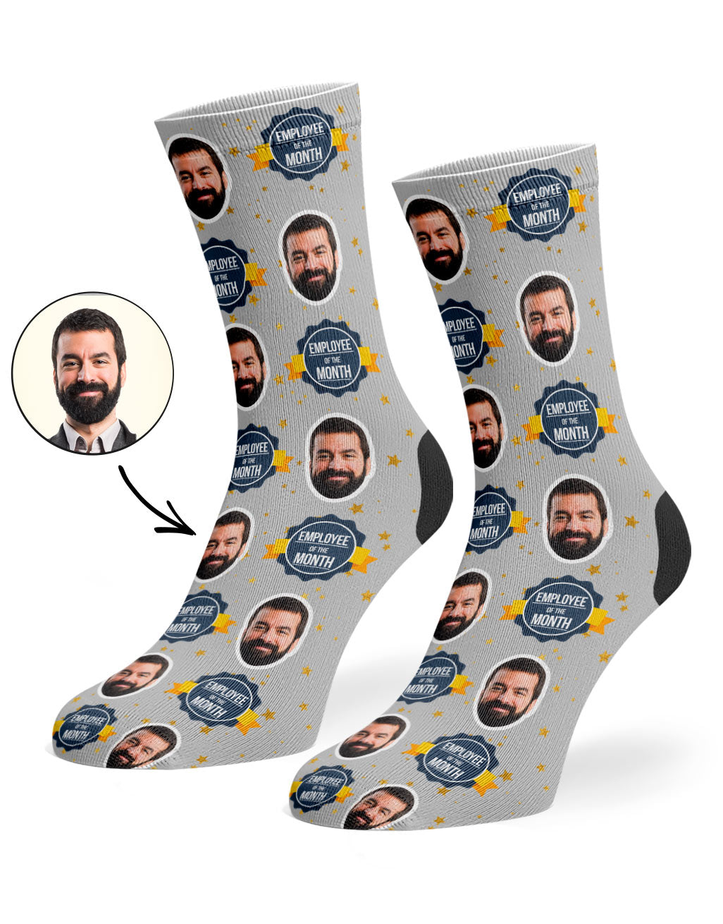 Your Photo On Employee Of The Month Socks