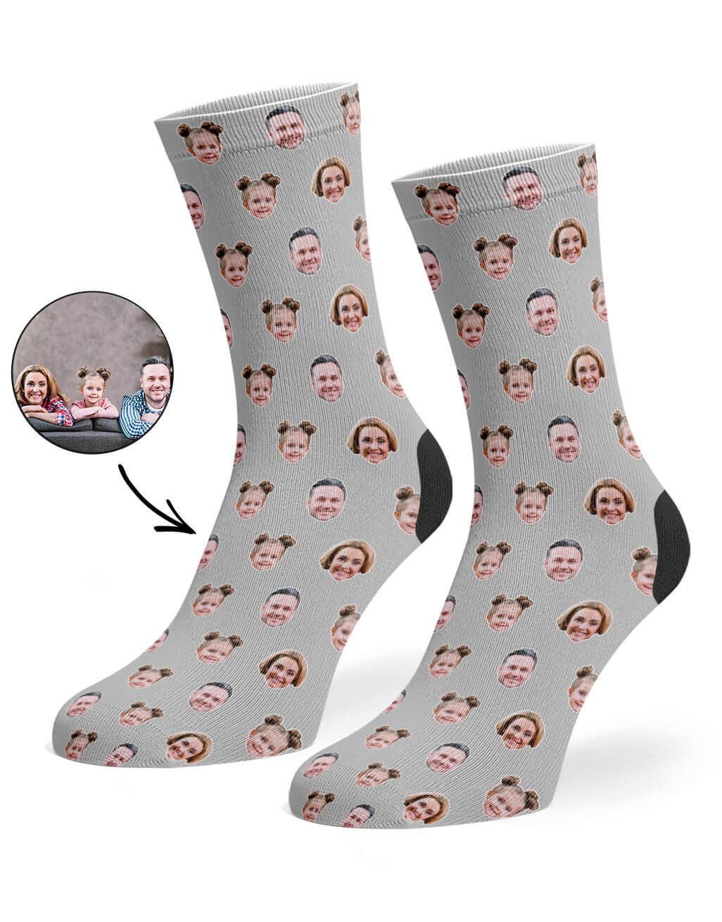 Your Family On Custom Photo Socks