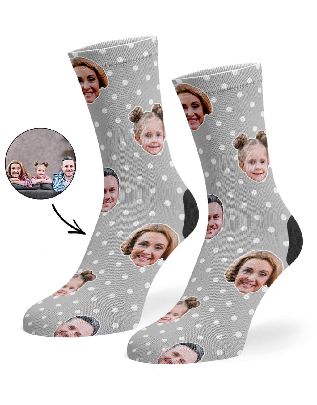 Family Spotty Face Picture Socks