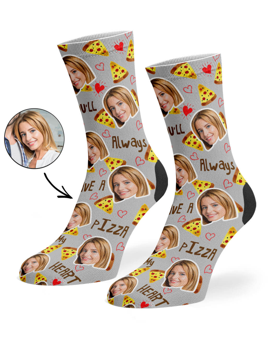 Pizza My Heart Gift Socks