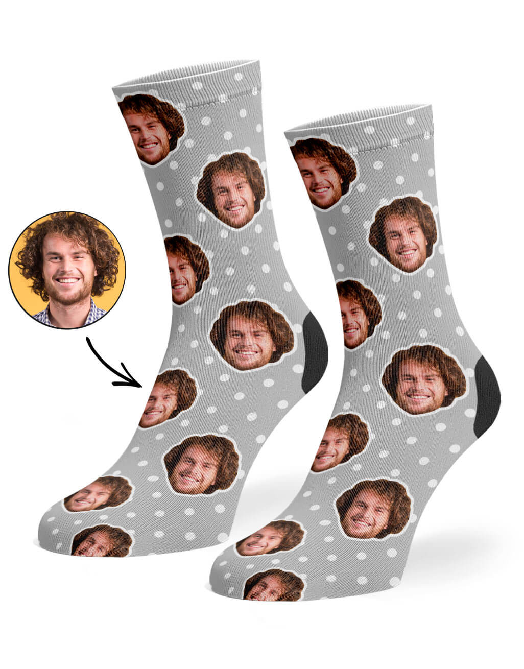 Spotty Face Socks With Face On