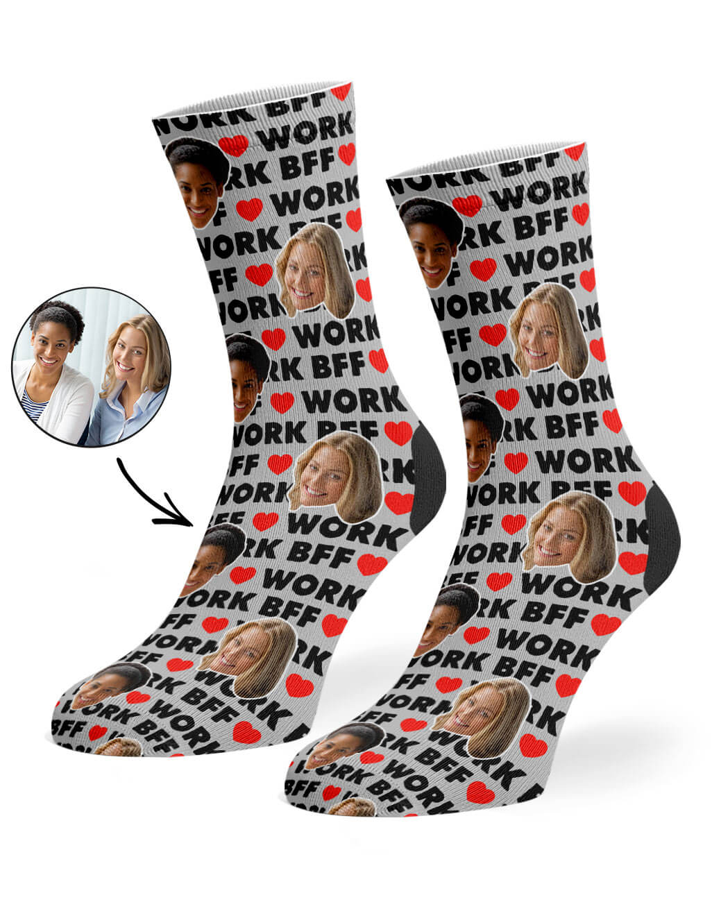 Work BFF Socks With Faces On