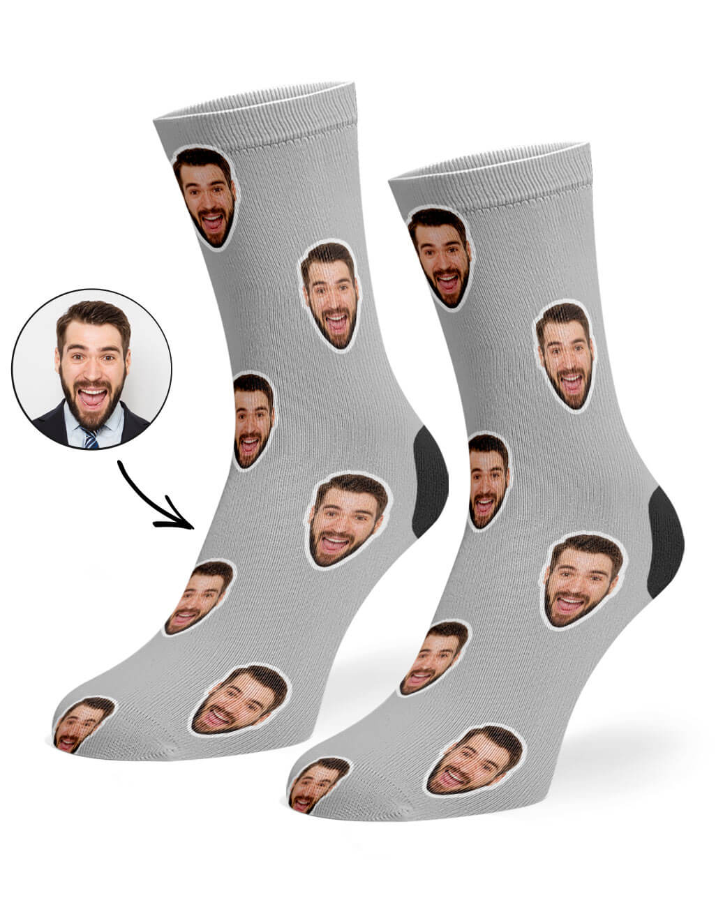 Grey Coloured Face Socks