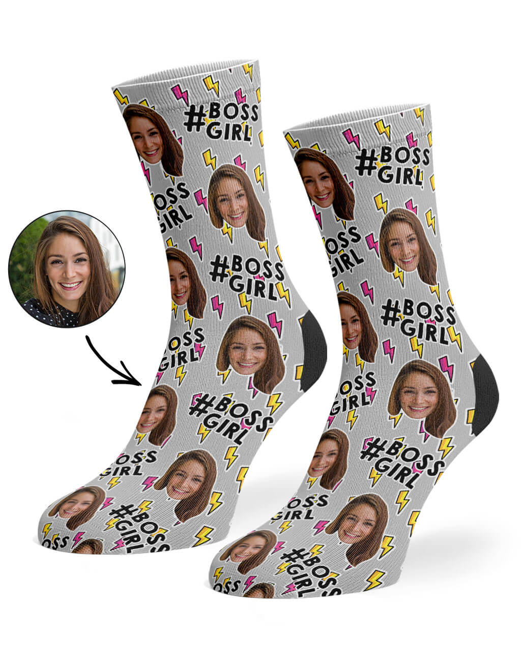 Grey Boss Girl Socks