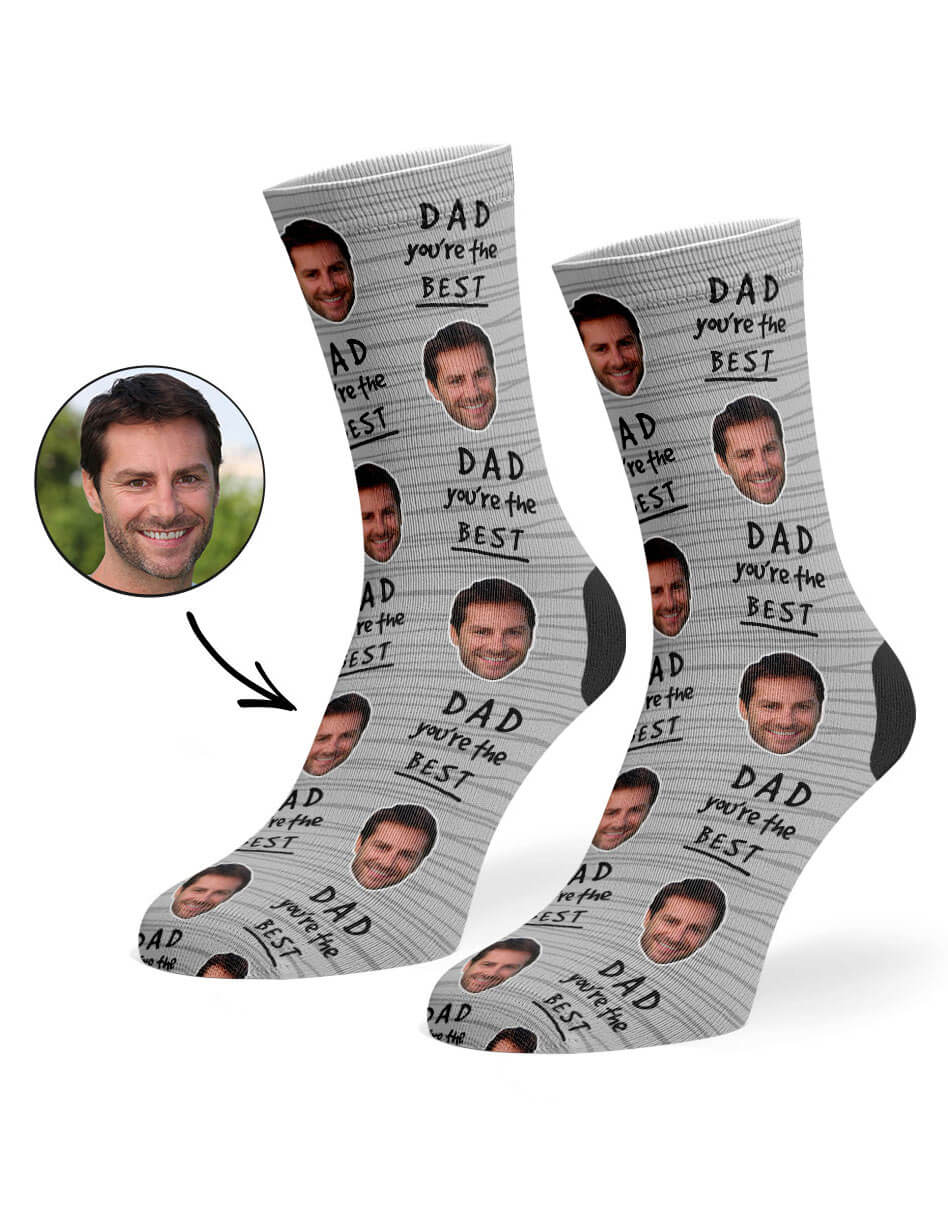 Dad You're The Best Socks With His Photo On