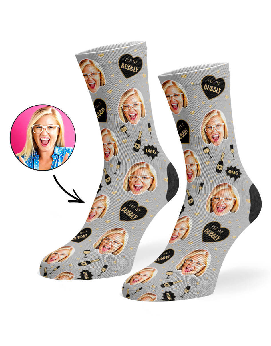 Pop The Bubbly Photo Socks