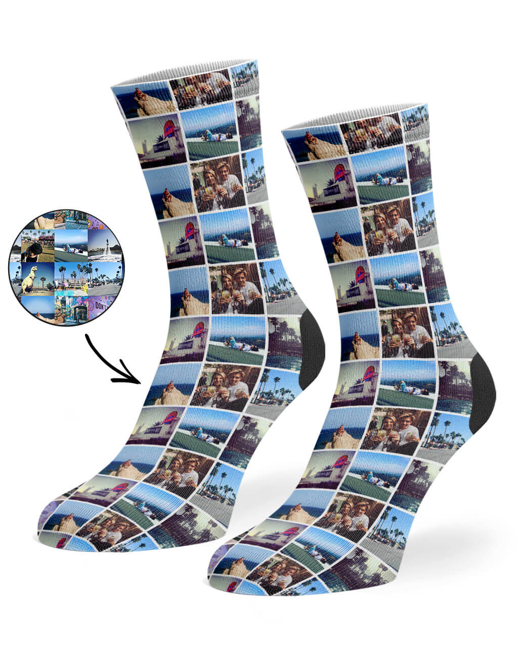 Personalised Grid Photo Collage Socks