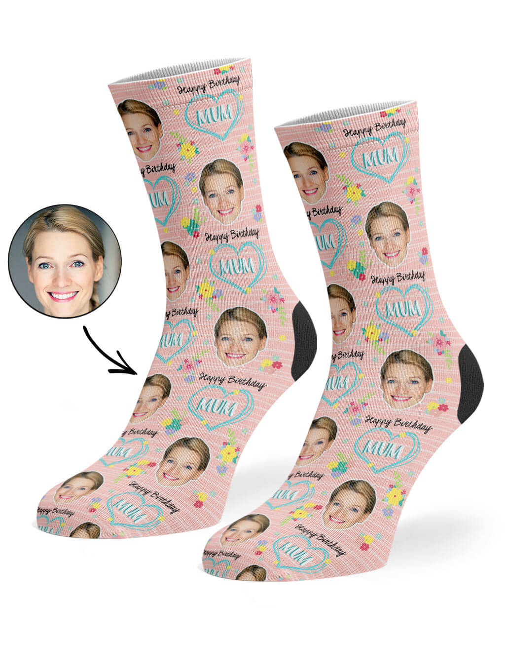 Personalised Happy Birthday Mum Socks