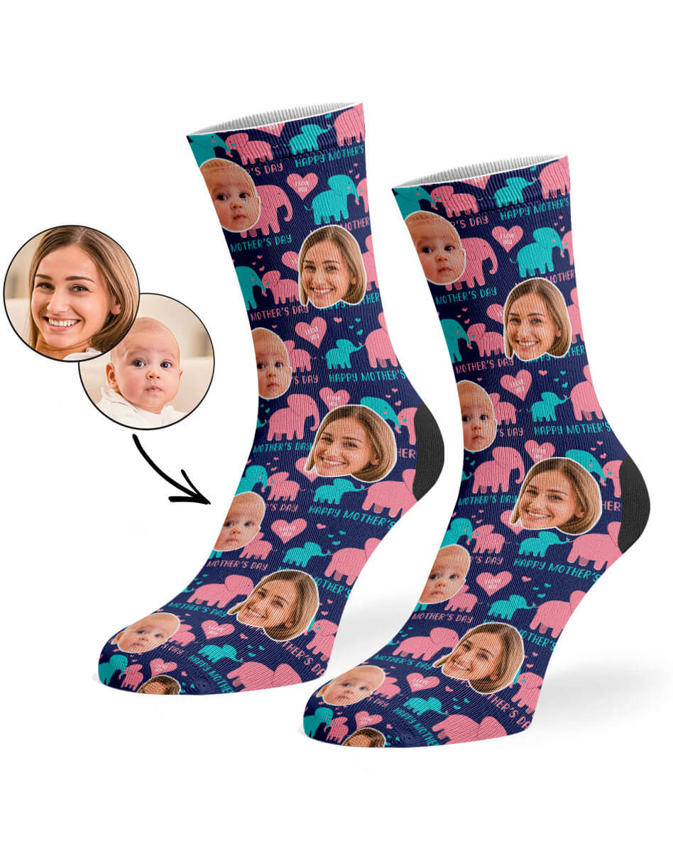 Mother's Day Elephant Face Socks